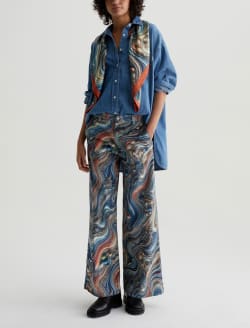 Caden Wide Leg Bubble Wave Art Project Tailored Trouser WOMENS BOTTOMS Photo 2