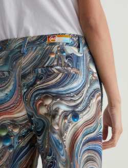 Caden Wide Leg Bubble Wave Art Project Tailored Trouser WOMENS BOTTOMS Photo 7