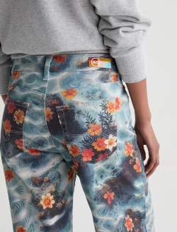 Saige Wide Leg Crop Jean Water Flower Mid-rise Fit WOMENS BOTTOMS Photo 7