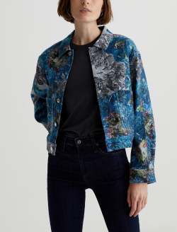 Genni Jacket Ice Flowers Art Project Cropped Utility Jacket WOMENS TOPS Photo 2