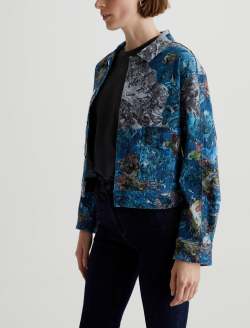 Genni Jacket Ice Flowers Art Project Cropped Utility Jacket WOMENS TOPS Photo 7