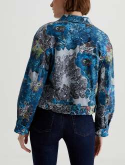 Genni Jacket Ice Flowers Art Project Cropped Utility Jacket WOMENS TOPS Photo 8
