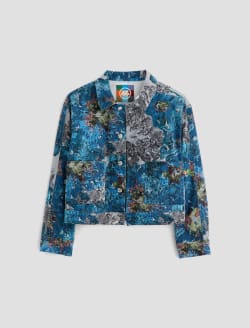 Genni Jacket Ice Flowers Art Project Cropped Utility Jacket WOMENS TOPS Photo 1
