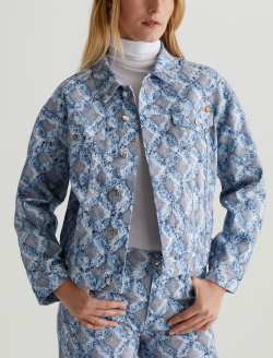 Ramie Jacket Diamond Fray Big Light Art Project Oversized Trucker Jacket WOMENS TOPS Photo 2