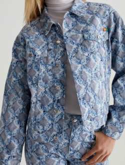 Ramie Jacket Diamond Fray Big Light Art Project Oversized Trucker Jacket WOMENS TOPS Photo 3