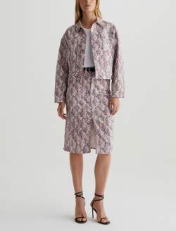 Ramie Jacket Diamond Fray Big Pink Art Project Oversized Trucker Jacket WOMENS TOPS Photo 4