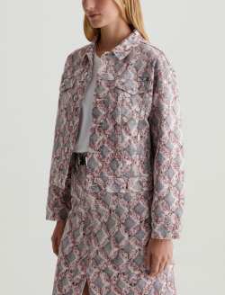 Ramie Jacket Diamond Fray Big Pink Art Project Oversized Trucker Jacket WOMENS TOPS Photo 7
