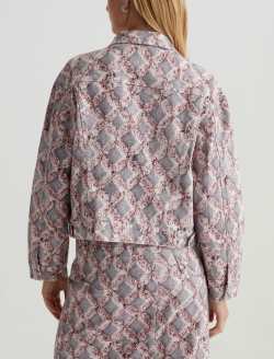 Ramie Jacket Diamond Fray Big Pink Art Project Oversized Trucker Jacket WOMENS TOPS Photo 8