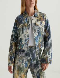 Isa Jacket Abstract Desert Cropped Trucker   WOMENS TOPS Photo 3