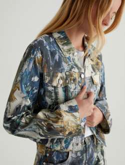 Isa Jacket Abstract Desert Cropped Trucker   WOMENS TOPS Photo 4