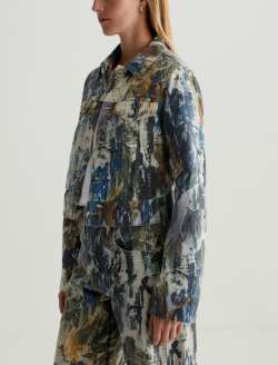 Isa Jacket Abstract Desert Cropped Trucker   WOMENS TOPS Photo 7