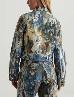 Isa Jacket Abstract Desert Cropped Trucker   WOMENS TOPS Photo 8