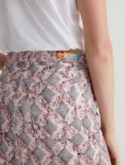 Tefi Skirt Diamond Fray Big Pink Art Project High-Waisted Midi Skirt WOMENS BOTTOMS Photo 7