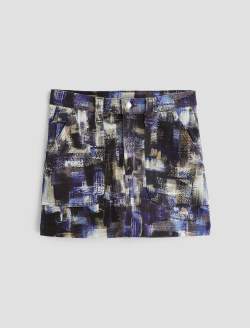 Jae Skirt Purple Road Art Project Utility Mini Skirt WOMENS BOTTOMS Photo 1