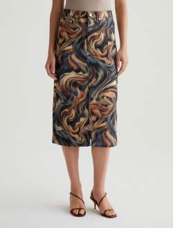Ava Skirt Wild Fur Art Project High-Rise Midi Skirt WOMENS BOTTOMS Photo 3