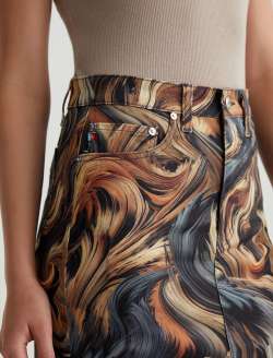 Ava Skirt Wild Fur Art Project High-Rise Midi Skirt WOMENS BOTTOMS Photo 4
