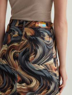 Ava Skirt Wild Fur Art Project High-Rise Midi Skirt WOMENS BOTTOMS Photo 7