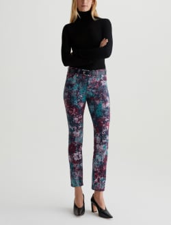Mari Vintage Garden Teal Art Project Mid-Rise Slim Straight WOMENS BOTTOMS Photo 2