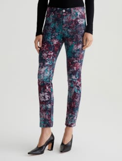 Mari Vintage Garden Teal Art Project Mid-Rise Slim Straight WOMENS BOTTOMS Photo 3