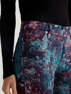 Mari Vintage Garden Teal Art Project Mid-Rise Slim Straight WOMENS BOTTOMS Photo 4