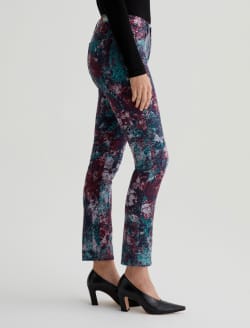 Mari Vintage Garden Teal Art Project Mid-Rise Slim Straight WOMENS BOTTOMS Photo 5