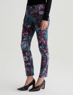 Mari Vintage Garden Teal Art Project Mid-Rise Slim Straight WOMENS BOTTOMS Photo 6