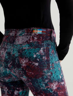 Mari Vintage Garden Teal Art Project Mid-Rise Slim Straight WOMENS BOTTOMS Photo 7