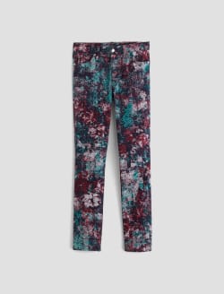 Mari Vintage Garden Teal Art Project Mid-Rise Slim Straight WOMENS BOTTOMS Photo 1