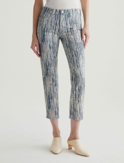 Mari Crop Stripe Fray Art Project Mid-Rise Slim Straight WOMENS BOTTOMS Photo 3