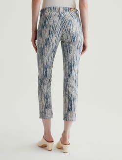 Mari Crop Stripe Fray Art Project Mid-Rise Slim Straight WOMENS BOTTOMS Photo 8