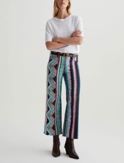 Saige Wide Leg Crop Chevron Teal Art Project Mid-Rise Wide Leg WOMENS BOTTOMS Photo 2