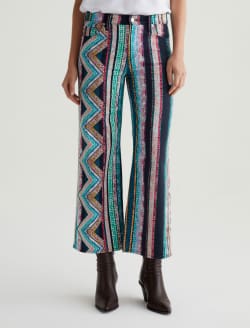 Saige Wide Leg Crop Chevron Teal Art Project Mid-Rise Wide Leg WOMENS BOTTOMS Photo 3