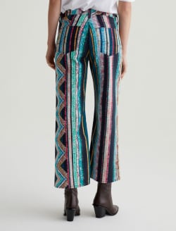 Saige Wide Leg Crop Chevron Teal Art Project Mid-Rise Wide Leg WOMENS BOTTOMS Photo 8