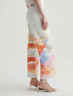 Saige Wide Leg Crop Color Wave Orange Art Project Mid-Rise Wide Leg WOMENS BOTTOMS Photo 5