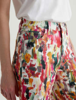 Saige Wide Leg Crop Venus Mix Red Multi Art Project Mid-Rise Wide Leg WOMENS BOTTOMS Photo 4