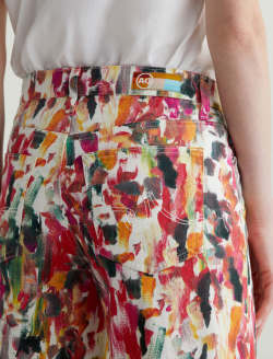 Saige Wide Leg Crop Venus Mix Red Multi Art Project Mid-Rise Wide Leg WOMENS BOTTOMS Photo 7
