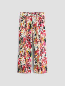 Saige Wide Leg Crop Venus Mix Red Multi Art Project Mid-Rise Wide Leg WOMENS BOTTOMS Photo 1