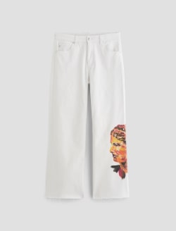 Saige Wide Leg Crop Jean Venus Red Multi Mid-Rise Fit WOMENS BOTTOMS Photo 1