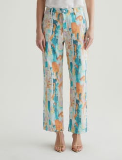 Caden Straight Brush Playing Orange Art Project Tailored Trouser WOMENS BOTTOMS Photo 3
