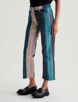 Brinley Crop Beads Stripe Art Project Mid-Rise Straight WOMENS BOTTOMS Photo 6