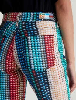 Brinley Crop Beads Stripe Art Project Mid-Rise Straight WOMENS BOTTOMS Photo 7