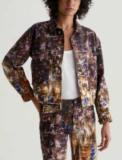 Genni Jacket Blurry Night Art Project Cropped Utility Jacket WOMENS TOPS Photo 1