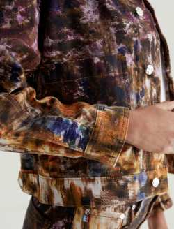Genni Jacket Blurry Night Art Project Cropped Utility Jacket WOMENS TOPS Photo 2