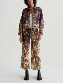 Genni Jacket Blurry Night Art Project Cropped Utility Jacket WOMENS TOPS Photo 4