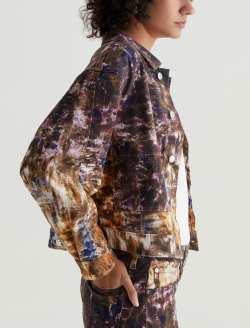 Genni Jacket Blurry Night Art Project Cropped Utility Jacket WOMENS TOPS Photo 5