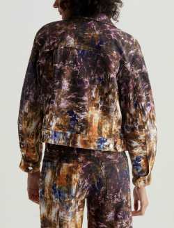 Genni Jacket Blurry Night Art Project Cropped Utility Jacket WOMENS TOPS Photo 7