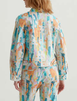 Genni Jacket Brush Playing Orange Art Project Cropped Utility Jacket WOMENS TOPS Photo 8