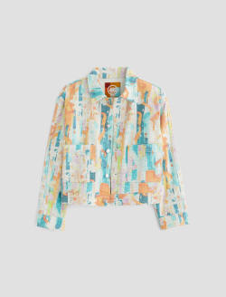 Genni Jacket Brush Playing Orange Art Project Cropped Utility Jacket WOMENS TOPS Photo 1