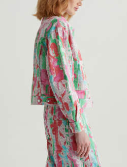 Genni Jacket Brush Playing Pink Art Project Cropped Utility Jacket WOMENS TOPS Photo 4