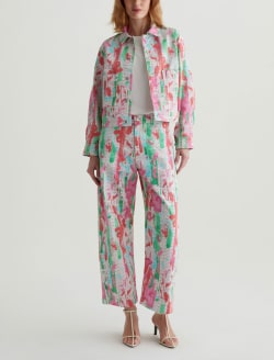 Genni Jacket Brush Playing Pink Art Project Cropped Utility Jacket WOMENS TOPS Photo 5
